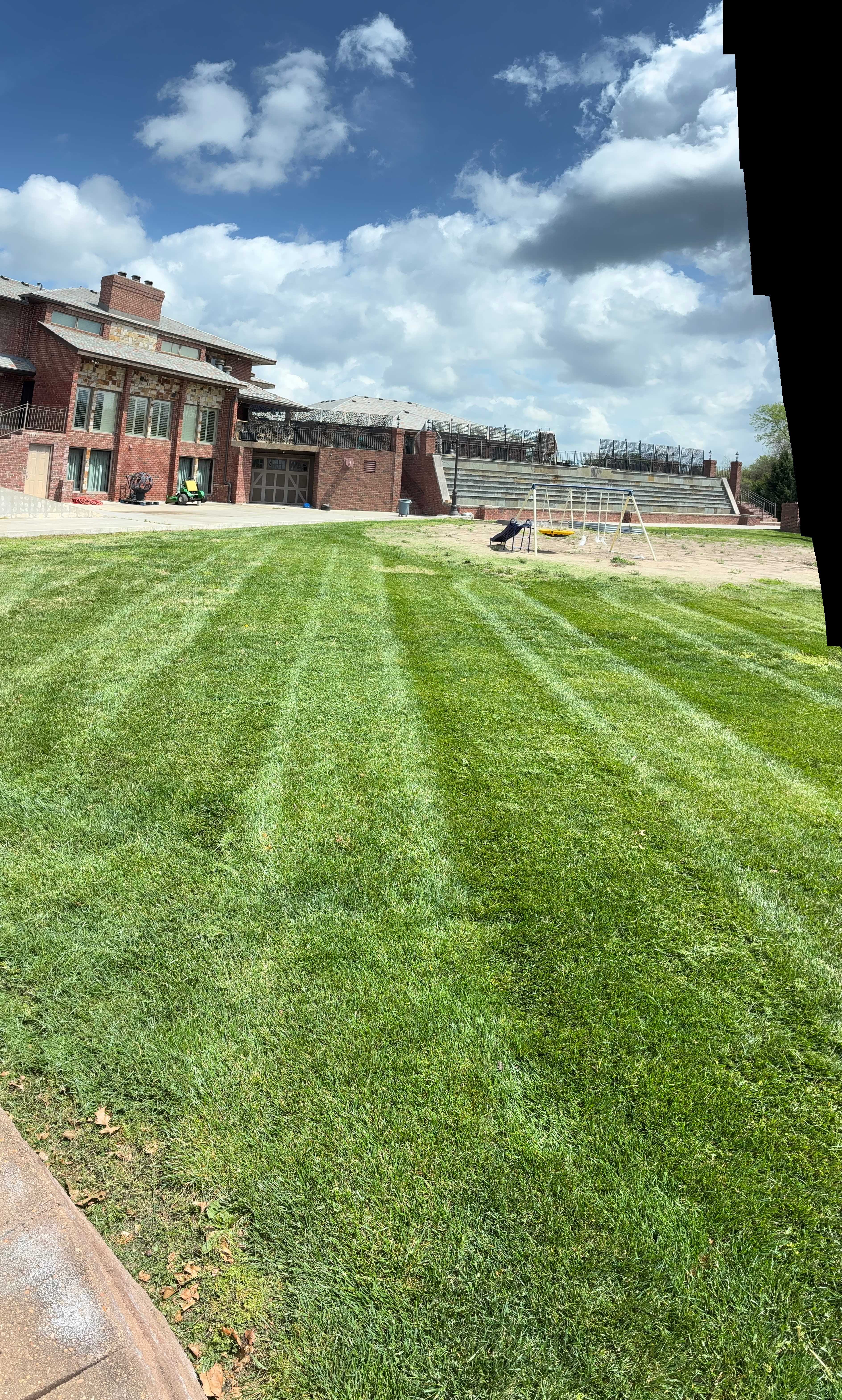 Large estate striped lawn