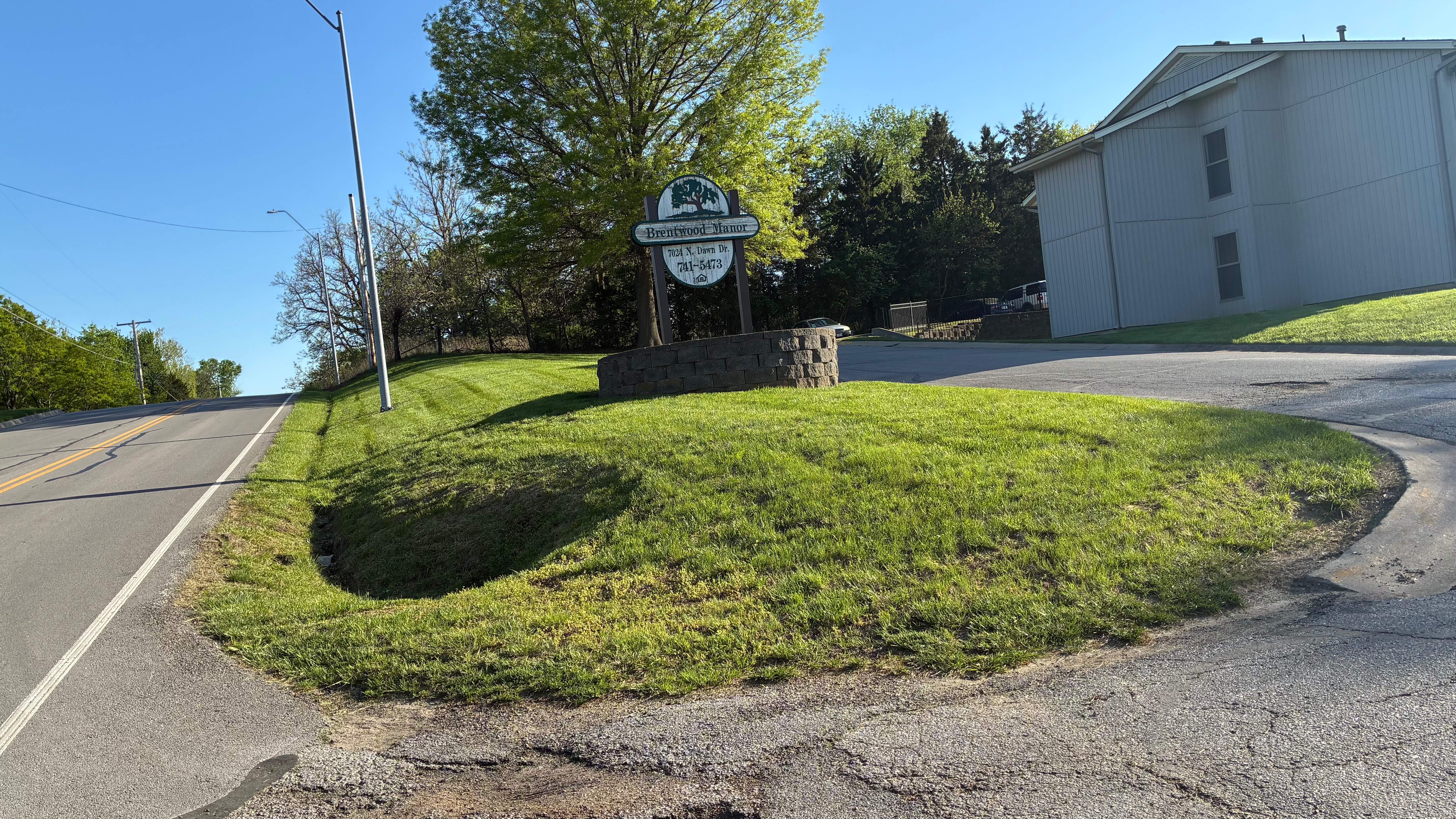 Commercial entrance mowing